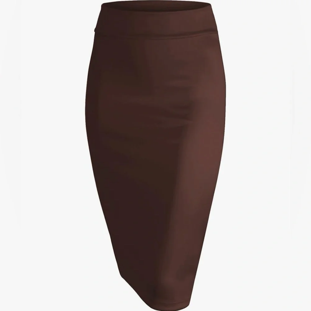 Classic Brown Pencil Skirt - Women - Picture 3 of 6
